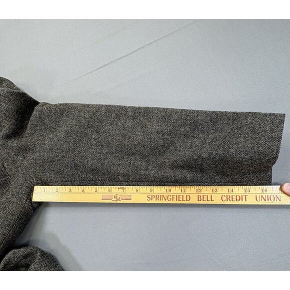 Imperial By Haggar Brown 100% Pure Wool Elbow Patch Two Button Blazer Jacket 46 - Picture 5 of 12